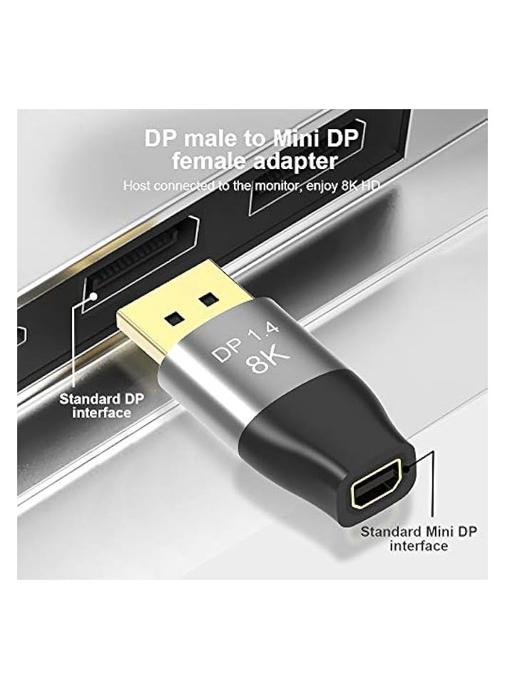 erorex Mini DP Female to DisplayPort Male 8K Extension 5cm Converter 8K(7680x4320)@60Hz 4K@144Hz DisplayPort 1.4 Bi-Directional Transmission DisplayPort to Mini DisplayPort 8K Cable - Image 3
