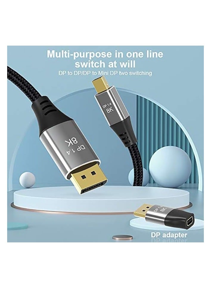 erorex Mini DP Female to DisplayPort Male 8K Extension 5cm Converter 8K(7680x4320)@60Hz 4K@144Hz DisplayPort 1.4 Bi-Directional Transmission DisplayPort to Mini DisplayPort 8K Cable - Image 5