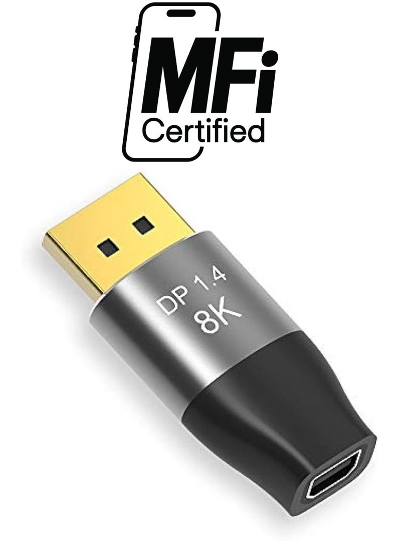 erorex Mini DP Female to DisplayPort Male 8K Extension 5cm Converter 8K(7680x4320)@60Hz 4K@144Hz DisplayPort 1.4 Bi-Directional Transmission DisplayPort to Mini DisplayPort 8K Cable - Image 1