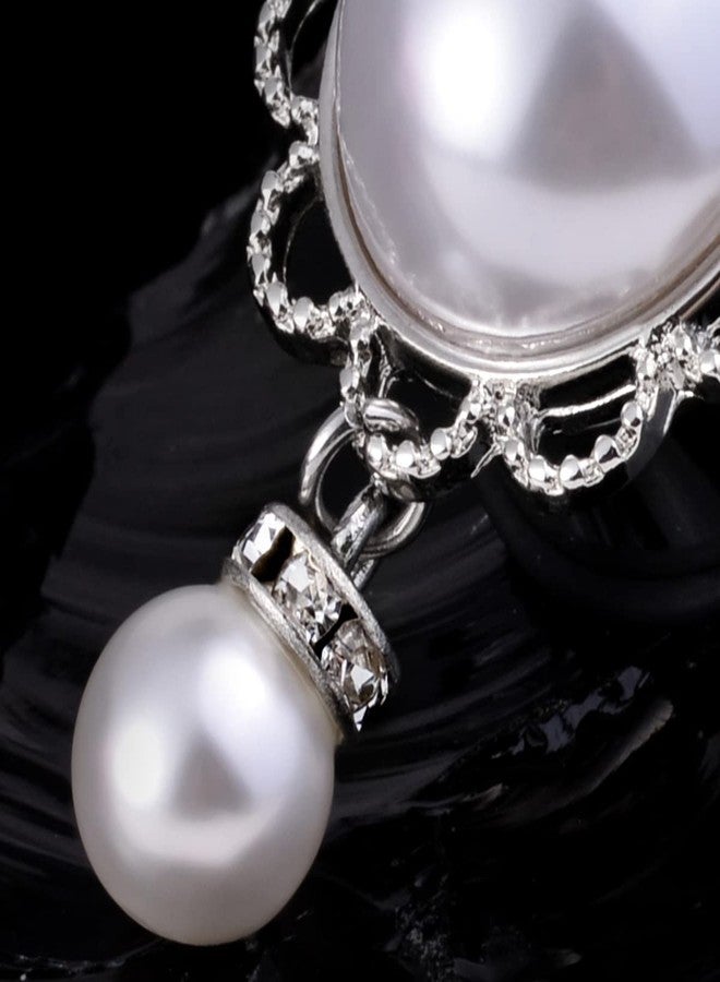 KUBOOZ Pearl Pendant Ear Piercing Jewelry Stainless Steel Tunnels and Plugs Ear Expander Reamer Guages 2g to 5/8" - Image 3