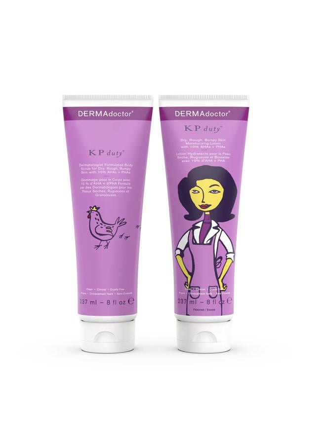 DERMAdoctor KP Duty Kit for Women - 2 x 4.06 oz Step1 Body Scrub, Step 2 Moisturizing Therapy - Image 1