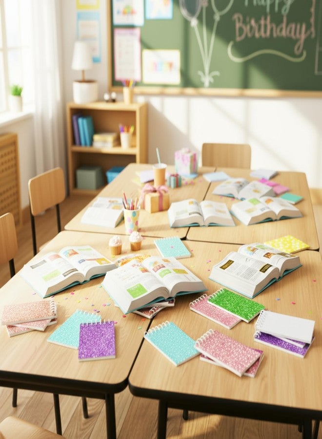 جلينمال مجموعة جلينمال من 24 دفتر ملاحظات صغير حلزوني بريزم، مقاس 3.9 × 2.4 بوصة، دفتر جيب لامع بألوان متنوعة، دفتر ملاحظات صغير حلزوني ذو غلاف علوي، دفتر مذكرات حلزوني مناسب لحقائب هدايا الحفلات، 20 صفحة لكل دفتر - Image 4