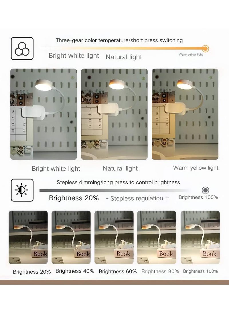 PAPERSAY Rechargeable Book Reading Light Lamp, LED Book Light for Reading in Bed - Eye Caring Adjustable Brightness 3 Color Temperatures 10+ Hours Runtime, USB Reading Light - Image 3