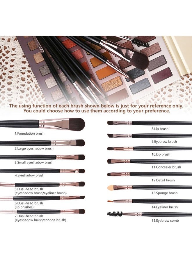 Ucanbe 60 Colors Naked Eyeshadow Palette + Makeup Brush Set, All in One Nude Neutral Smokey Makeup Pallet with Brushes, Pigmented Warm Matte Shimmer Powder Eye Shadows Cosmetic Halloween Beauty Kit  - Image 4