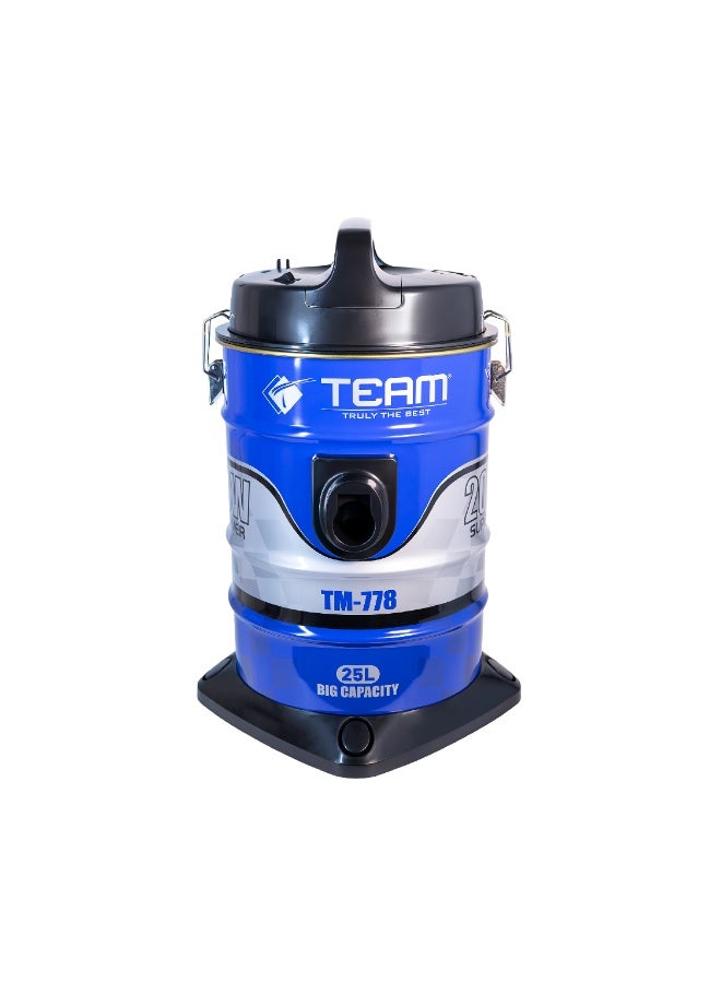 TEAM Heavy‑Duty Vacuum Cleaner 25L, 2000W Powerful Suction, Copper Motor, Wet & Dry Vacuum, Telescopic Tube, Dust Indicator, Air Blowing Function, High Efficiency Cleaning Machine - Image 1