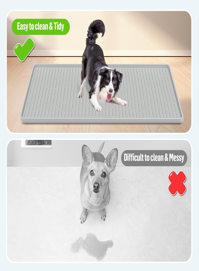 Bartuke Pee Pad Holder for Dogs, 27" x 27" Silicone Pee Tray Mat High Edge, Leak-Proof, No Spill Pet Pad Holder for Puppy, Cat, Rabbit, Training Pads for Floor Protection, No Pee Pads - Image 4