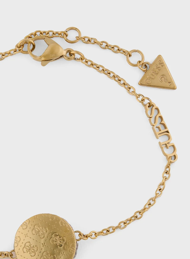 GUESS Side Crystals 4G Coin Bracelet