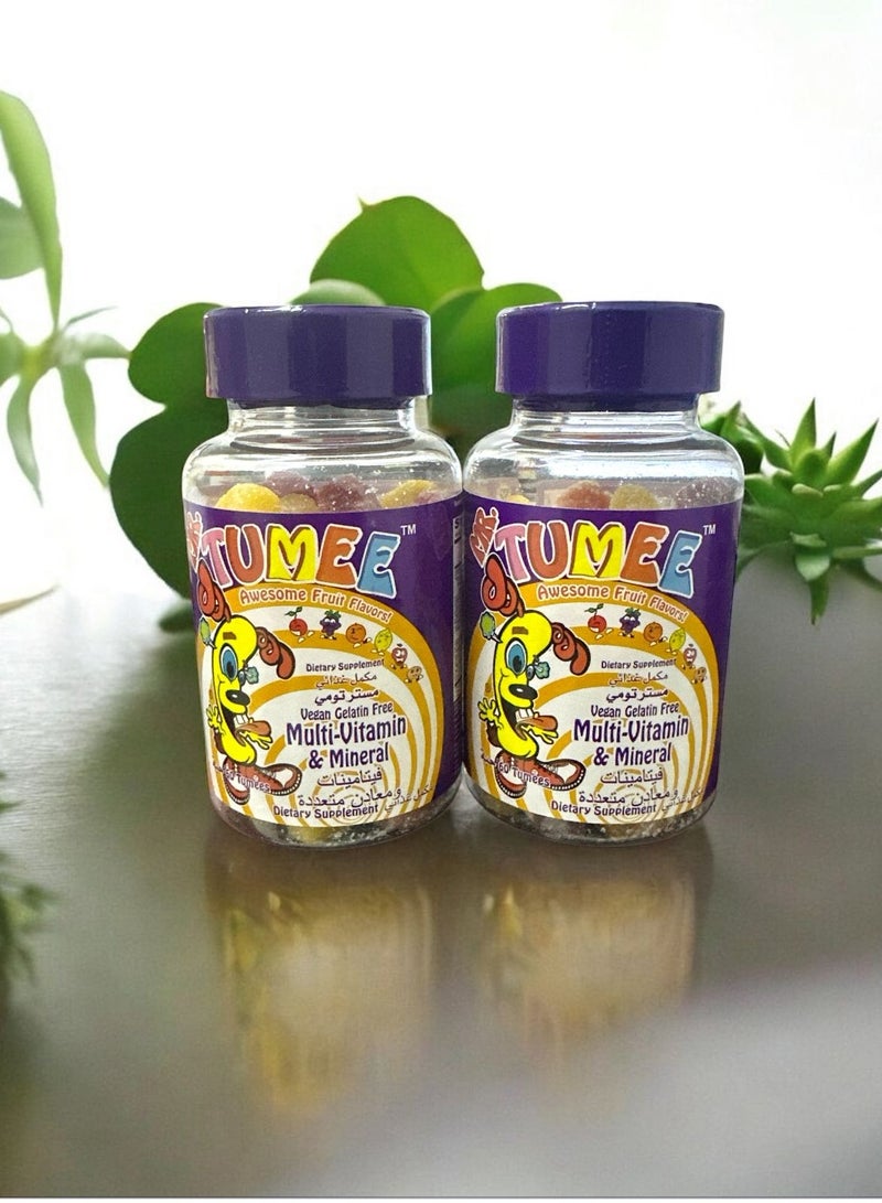 MR.TUMEE 2 Pieces Multivitamin-Mineral-Free Gelatin Chew Tablets Chewable Dietary Supplement Great Natural Fruit Flavors And Colors 60 Pieces Vitamins Candy - Image 1