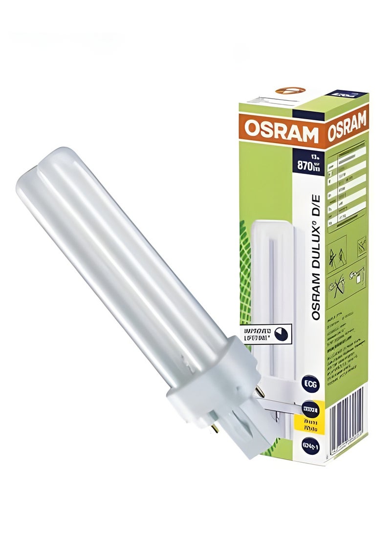 OSRAM Dulux D 13W CFL Bulb G24D-1 2-Pin Base | Warm White 870 | Energy-Saving Compact Fluorescent Light | Long-Lasting & Efficient | OS-DULUX-D-13W-WW - Image 1