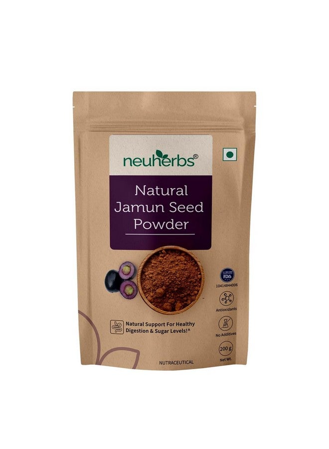 Neuherbs مسحوق بذور الجاومون الطبيعي من نيوهيربز لصحة الهضم ومستويات السكر | 100% نقي وطبيعي | جيد لصحة القلب، الجهاز المناعي، وإزالة السموم - (200 جرام عبوة واحدة) - Image 1