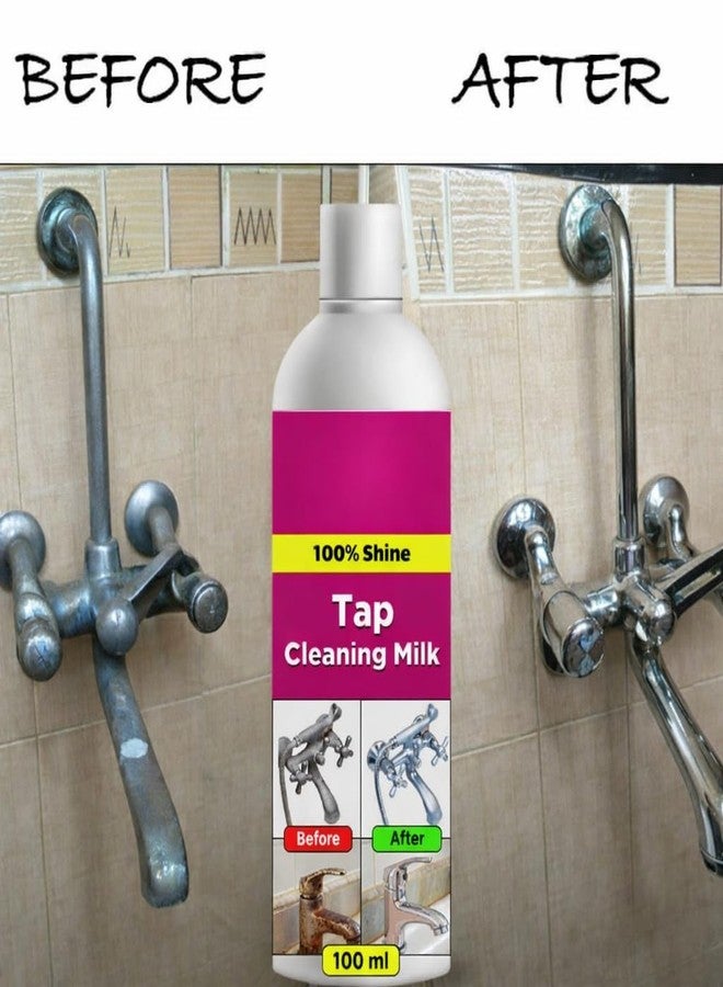 D4krezy Tap Cleaning Milk 100ml (Pack of 2) | Steel & Bathroom Fitting Cleaner | Rust, Hard Water Stain & Limescale Remover | Instant Shine Metal Polish for Kitchen & Bathroom - Image 2