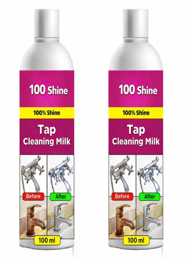 D4krezy Tap Cleaning Milk 100ml (Pack of 2) | Steel & Bathroom Fitting Cleaner | Rust, Hard Water Stain & Limescale Remover | Instant Shine Metal Polish for Kitchen & Bathroom - Image 1