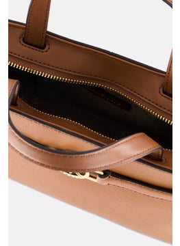 Michael Kors Women Brand Logo Satchel Bag 22 H x 10,5 W x 31 L cm, Tan  - Image 4