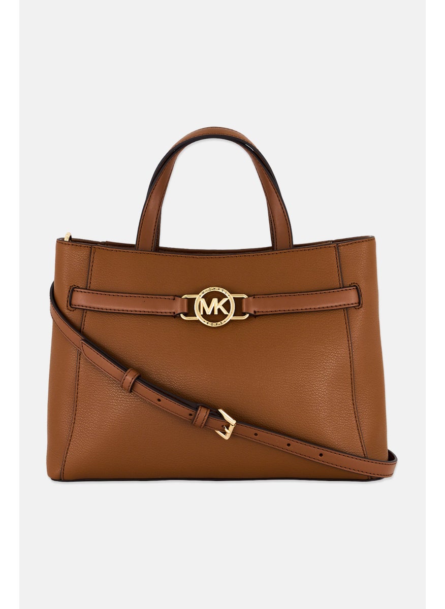 Michael Kors Women Brand Logo Satchel Bag 22 H x 10,5 W x 31 L cm, Tan  - Image 1