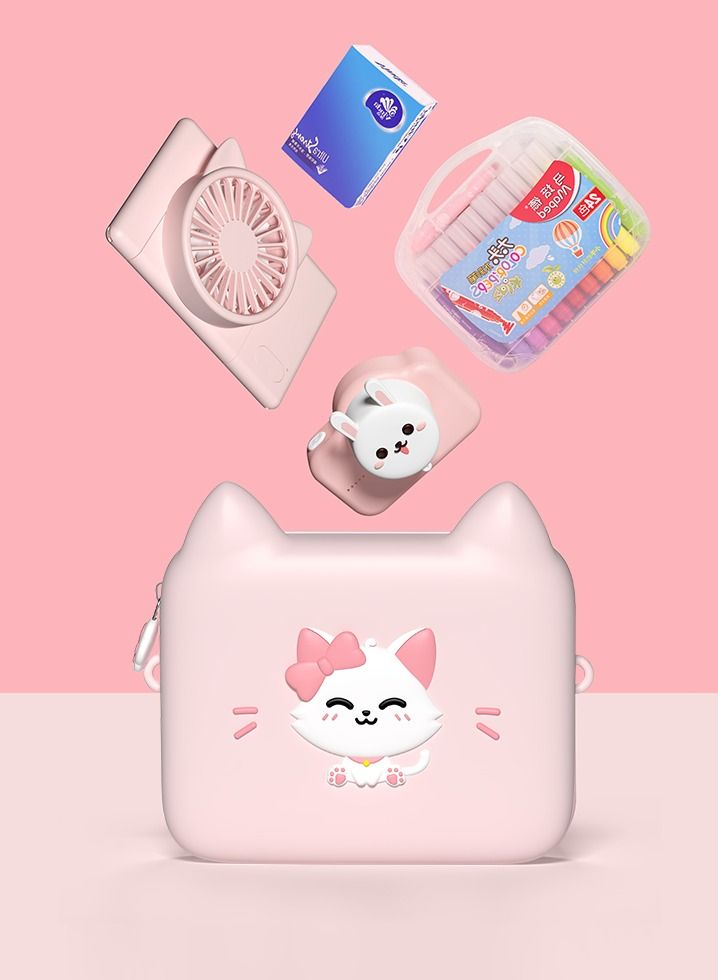 GULFLINK Kids Bags Children Shoulder Bags Girls Purse for Toys Cameras Children's Birthday Gift Pink - Image 3