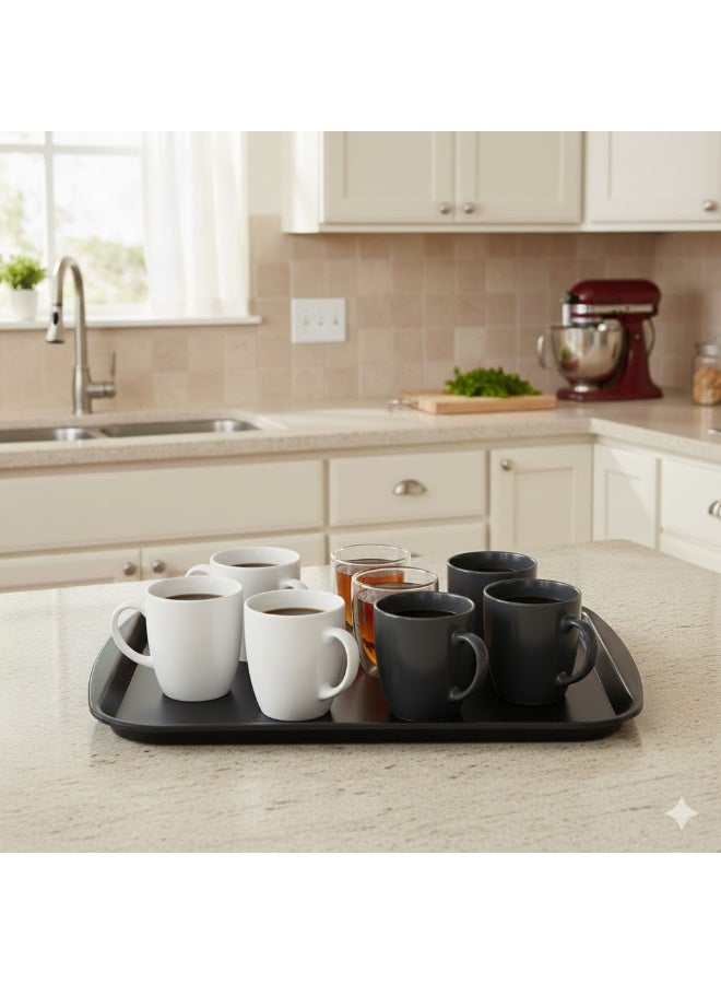 favilla 3-Piece Serving Tray Set - Various Sizes - For easy serving of food and drinks. Stain and scratch resistant, easy to clean, lightweight, suitable for everyday indoor and outdoor use. Ergonomic design for carrying and use with trolleys. Color selection is random. - Image 4