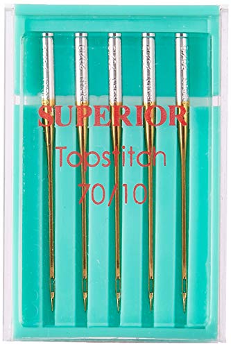 Superior Threads Topstitch Titanium Coated Needles 5Pack for Quilting Embroidery and Sewing 7010