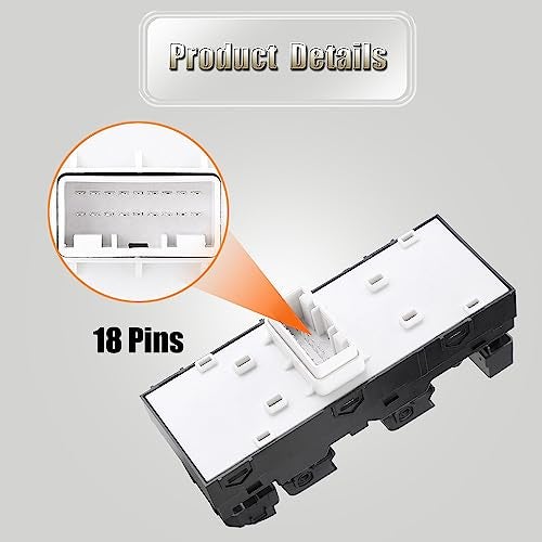 Quivimoro Front Left Driver Side Master Power Window Switch 93571-M6100 Compatible with 2019 2020 2021 Kia Forte, Power Window Switch Button Fit for Kia Forte 2019-2021 Replaces OE 93571M6100 - Image 5