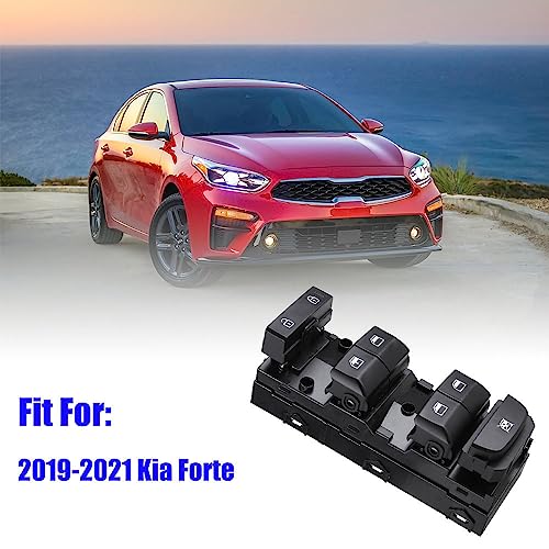 Quivimoro Front Left Driver Side Master Power Window Switch 93571-M6100 Compatible with 2019 2020 2021 Kia Forte, Power Window Switch Button Fit for Kia Forte 2019-2021 Replaces OE 93571M6100 - Image 2