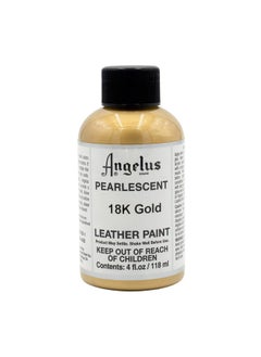 Pearlescent Leather Paint 18K Gold 4Oz For Customizing Shoes Boots Jackets Shirts Sneakers & More Made In Usa