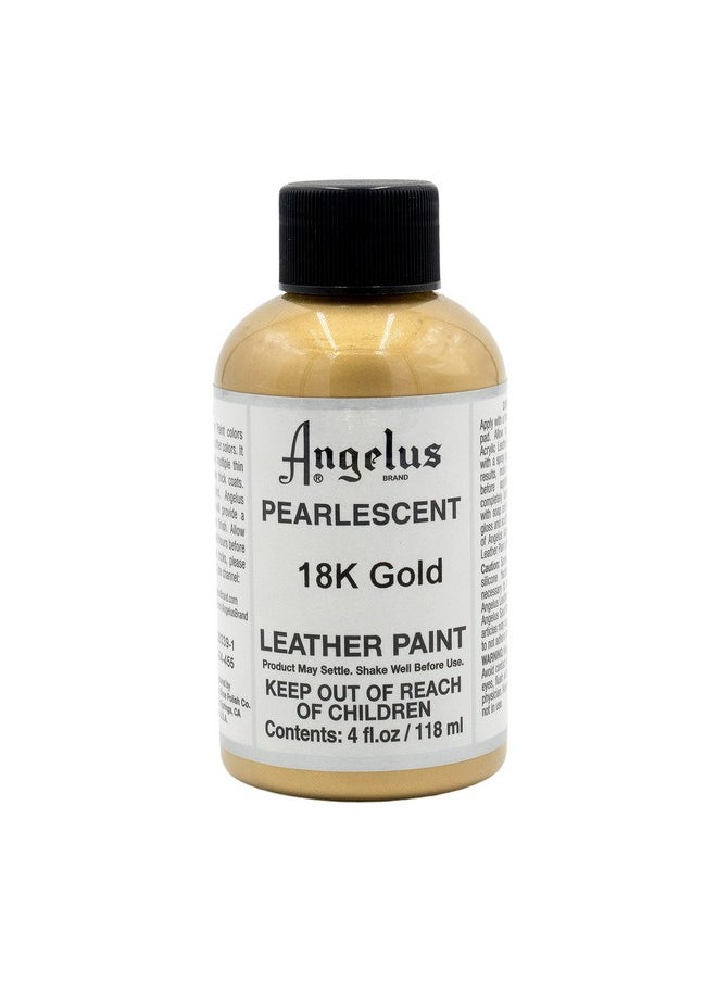 Angelus - Pearlescent Leather Paint 18K Gold 4Oz For Customizing Shoes Boots Jackets Shirts Sneakers & More Made In Usa - Image 1