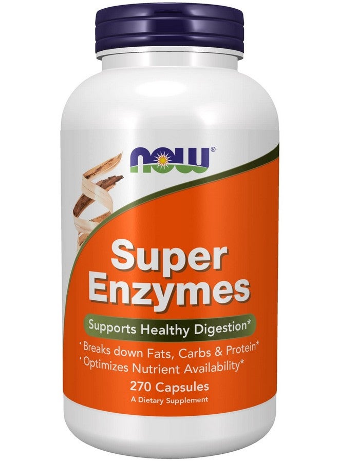 now Foods Super Enzymes Formulated With Bromelain Ox Bile Pancreatin And Papain Super Enzymes 270 Capsules - Image 1