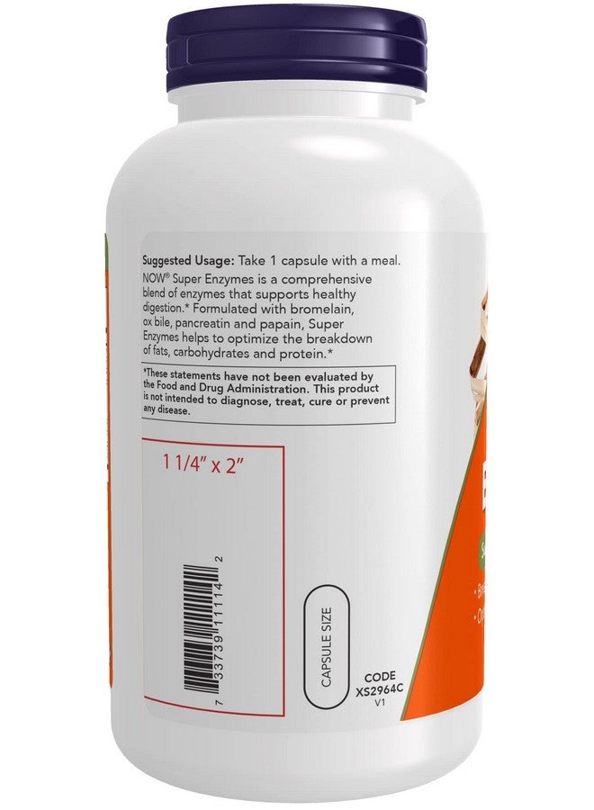 now Foods Super Enzymes Formulated With Bromelain Ox Bile Pancreatin And Papain Super Enzymes 270 Capsules - Image 3