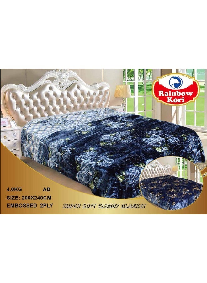 Rainbow Luxury Double-Sided Winter Blanket - Soft, Silky, and Luxuriously Textured Double-Layer Bed Blanket - 4 kg - 200 x 240 cm - Heavy Blanket, Textured Blanket, Thick Double-Layer Winter Blanket - Ideal for Sleeping and Winter Furnishings  - Image 1