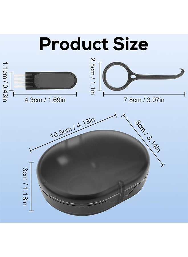 Restree Retainer Case, Portable Denture Bath Case, Denture Box Dental Storage Container with Denture Cleaner Brush Denture Container Portable, False Teeth Storage Container for Travel Retainer Cleaning - Image 3