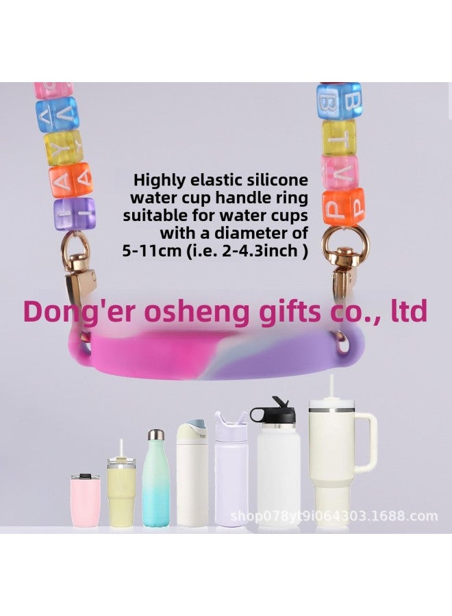 Silicone Water Cup Satchel Rope Ring Buckle Satchel Rope Water Cup Holder Highly Elastic Silicone Water Cup Handle Ring Buckle-Color:Light Blue, Light Purple, Light Yellow--ring Set  - Image 4