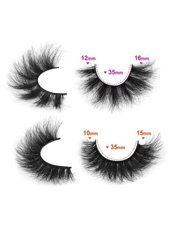 Newcally False Eyelashes Fluffy Wispy Faux Mink Lashes 8D Volume Long Cat Eye Lashes Dramatic 18MM 2 Styles Mixed Fake Lashes 14 Pairs Pack - Image 4