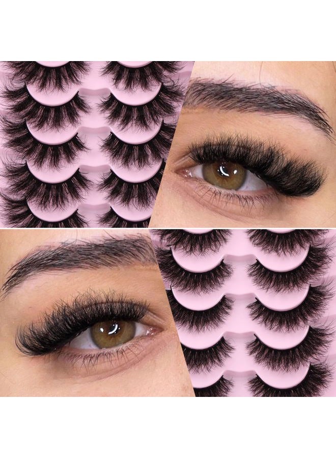 Newcally False Eyelashes Fluffy Wispy Faux Mink Lashes 8D Volume Long Cat Eye Lashes Dramatic 18MM 2 Styles Mixed Fake Lashes 14 Pairs Pack - Image 2