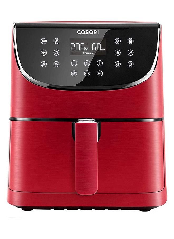Digital Air Fryer CP158-AF-RED Oven Combo 5.5L Max Xl Large Nonstick Basket Cooker One-LED Display with Touch Screen Dishwasher-Safe Square Design Basket with Free Recipes Cookbook, RED