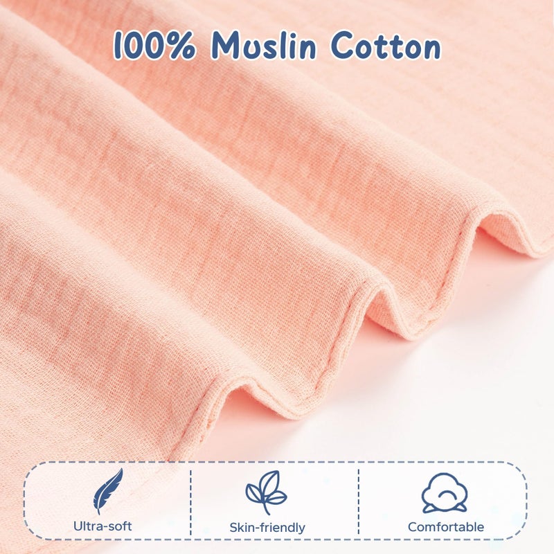 ZIGJOY Bunny Lovey Muslin Cotton Baby Security Blanket Soft Breathable Lovies for Babies Gifts for Newborn Infant Toddler Boys and Girls, Pink - Image 2