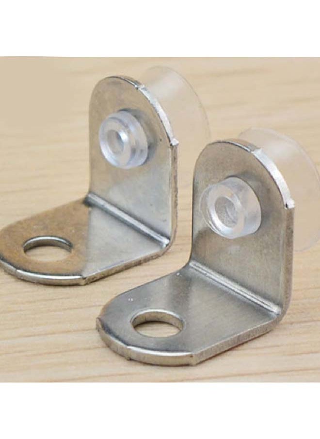 Generic Glass Plate Holders Set, 17 X 17 X 14Mm Stainless Steel Stands With Screws, 10Pcs  - Image 1