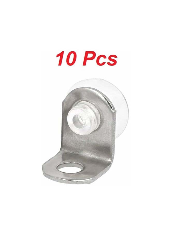 Generic Glass Plate Holders Set, 17 X 17 X 14Mm Stainless Steel Stands With Screws, 10Pcs  - Image 2