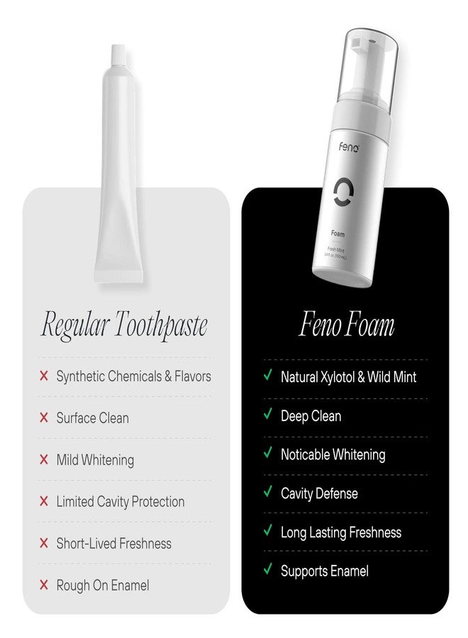 Feno 3Pcs Feno Foam Toothpaste with Xylitol & Wild Mint - Fluoride Free Toothpaste for Adults, Gentle on Enamel, Fresh Breath, Ideal for Sensitive Teeth & Travel Oral Care, 3.4 Fl oz - Image 3