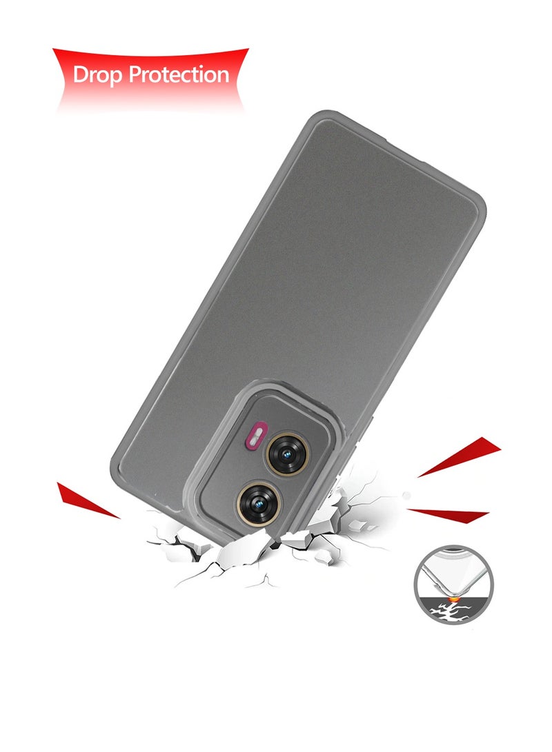 Wtech Motorola Edge 50 Fusion / Motorola S50 Neo / Motorola Moto G85 5G 2024 Hybrid Silicone With Translucent Back Protective Lens Shield Case Cover - Grey - Image 3