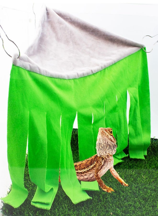 FlidRunest Bearded Dragon Tank Accessories, Reptile Tank Accessories Fleece Corner Curtain Hideout, Hideout Hideaway with Suction Cup, Reptile Hideaway Fun Hiding Spot for Chameleon, Lizards, Snakes - Image 1