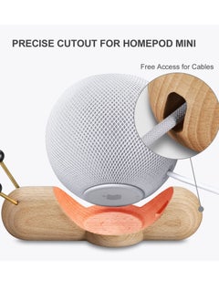 Y&D Speaker Stand for Apple Home Pod Mini Speaker, Non-slip Wood Snail Desk Specially Designed Mini, Cute Looking Office Desktop Decoration  - Image 3