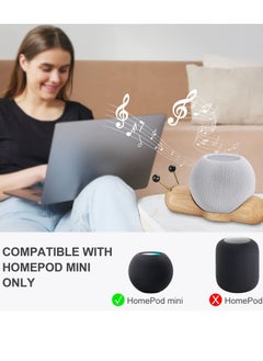 Y&D Speaker Stand for Apple Home Pod Mini Speaker, Non-slip Wood Snail Desk Specially Designed Mini, Cute Looking Office Desktop Decoration  - Image 2