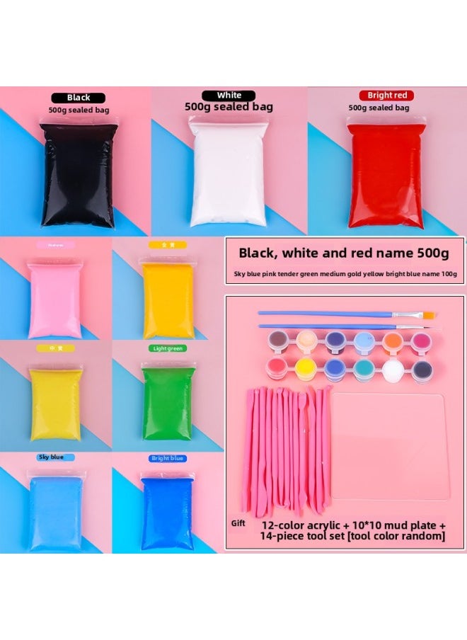 24 Color Clay 500g Plasticine Color Mud Clay Space Handmade Mud Children's Large Package-Color:For Apple Green