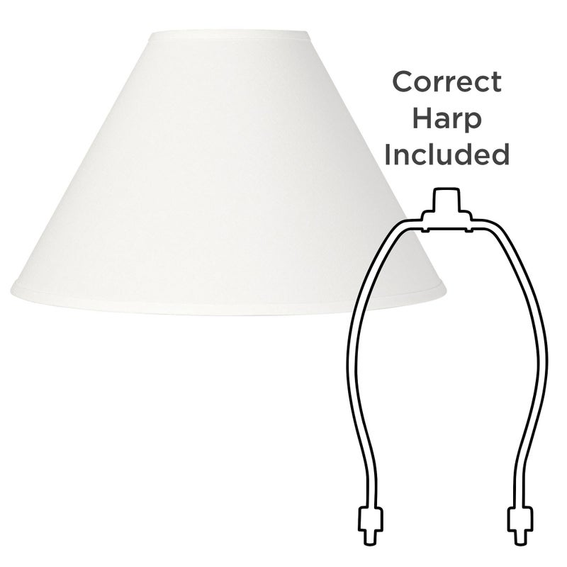 Springcrest 6" Top x 17" Bottom x 10" High x 11 1/2" Slant Lamp Shade Replacement Large White Chimney Round Country Traditional Linen Fabric Spider Harp Finial - Springcrest - Image 5
