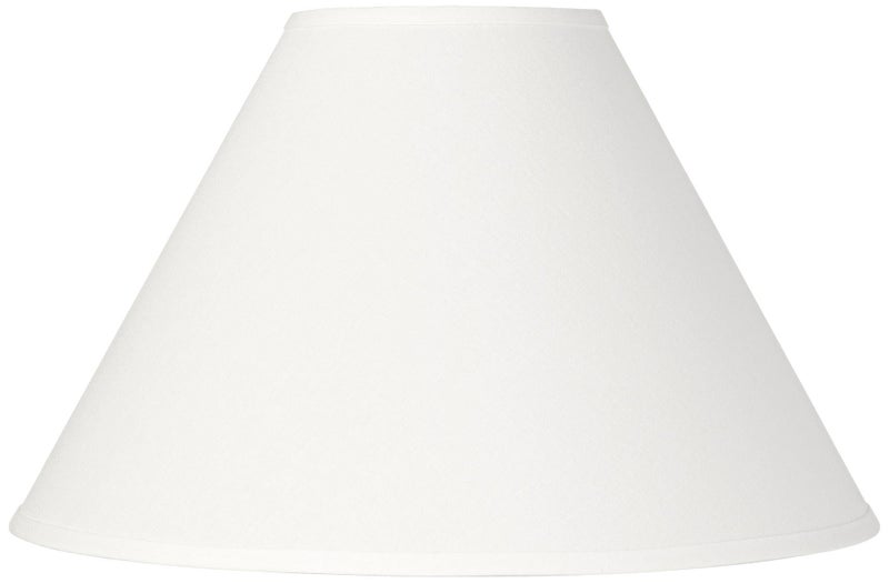 Springcrest 6" Top x 17" Bottom x 10" High x 11 1/2" Slant Lamp Shade Replacement Large White Chimney Round Country Traditional Linen Fabric Spider Harp Finial - Springcrest - Image 1