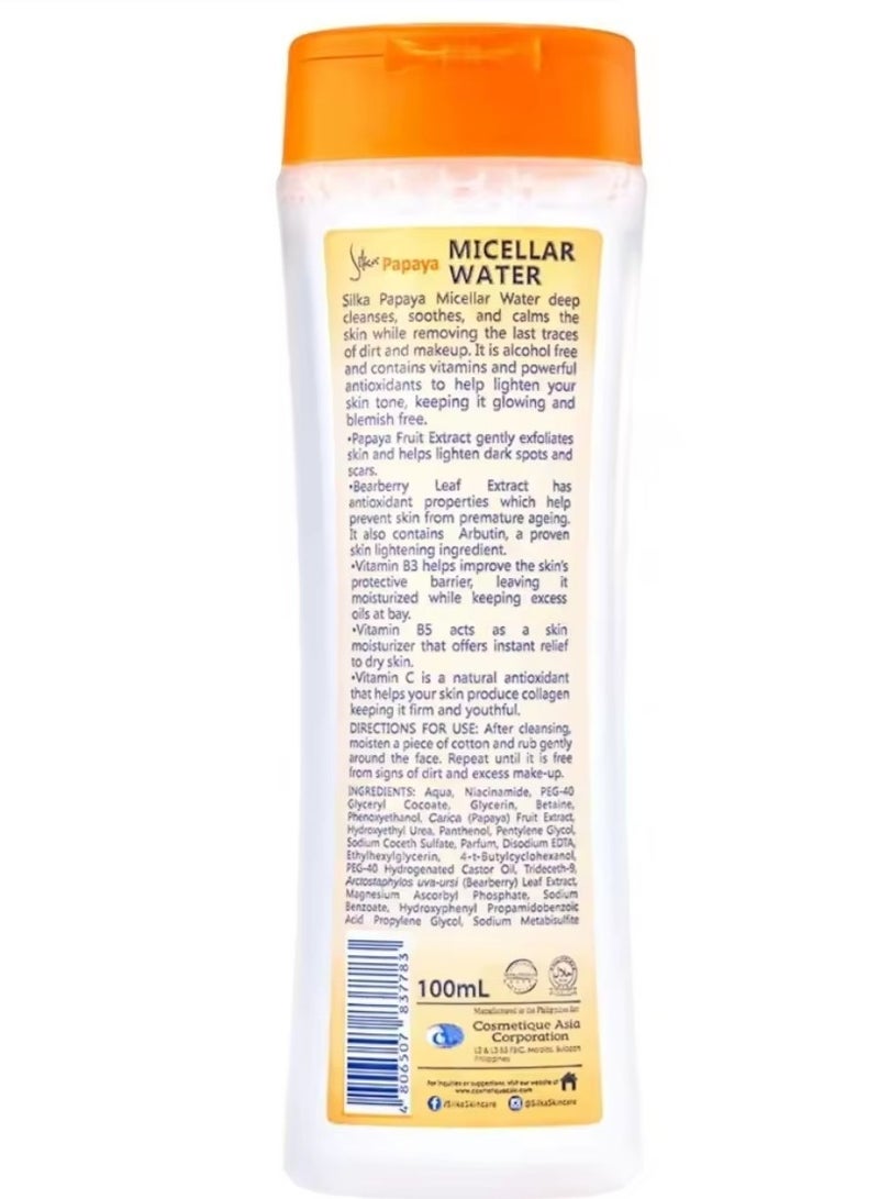 Silka Papaya Face Micellar Water - 100ml - Image 3