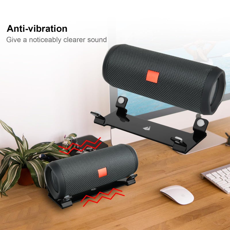 TXesign Desktop Stand for JBL Flip 4/FLip 5/Flip 6, TXEsign Acrylic Bluetooth Speaker Stand Holder Desk Display Stand Table Stand Holder for Cylindrical Speakers(Black) - Image 4