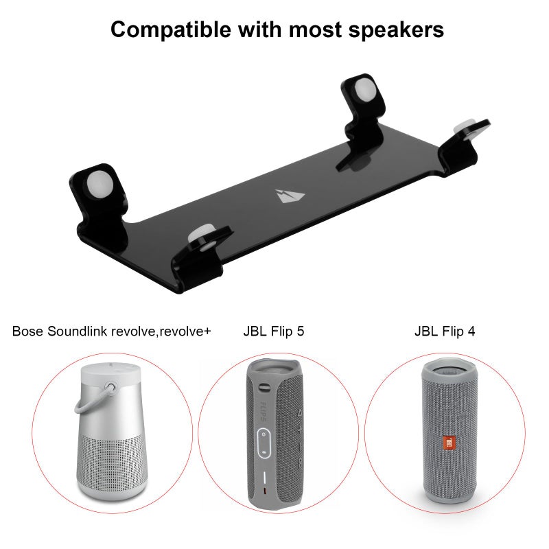 TXesign Desktop Stand for JBL Flip 4/FLip 5/Flip 6, TXEsign Acrylic Bluetooth Speaker Stand Holder Desk Display Stand Table Stand Holder for Cylindrical Speakers(Black) - Image 5