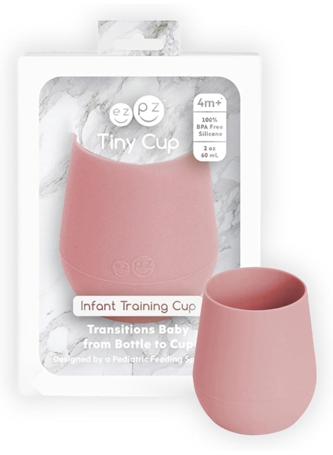 ezpz Tiny Cup - 100% Silicone Training Cup for Infants (Blush) - Image 1