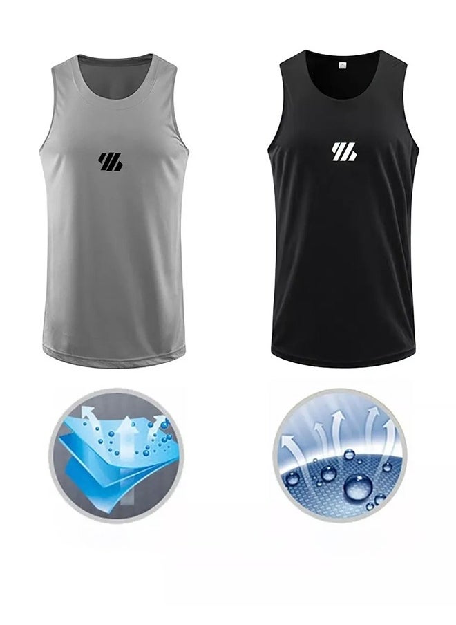 Generic - 2pcs Men's Gym T-shirt Muscle Tank Top Quick Dry - Image 1