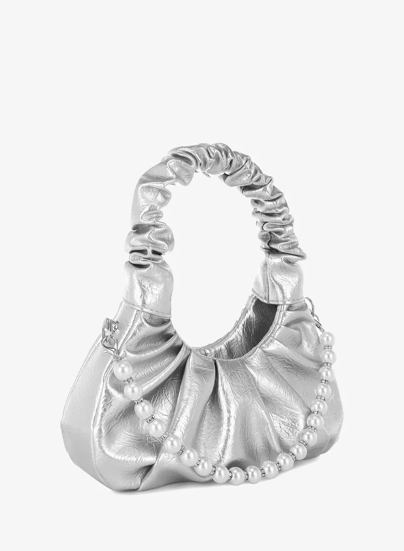 London Rag China London Rag Women's Ruched Handle Crossbody Bag in Silver for Women | Best Price UAE